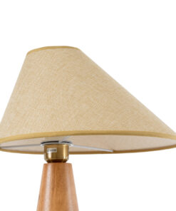 GloboStar® KAUAI 02229 Μοντέρνο Επιτραπέζιο Φωτιστικό Μονόφωτο 1 x E27 AC220-240V IP20 – Μ34 x Π30 x Υ48cm – Μπεζ Ξύλινο Καμπάνα – 5 Χρόνια Εγγύηση