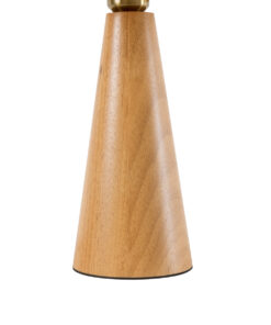 GloboStar® KAUAI 02229 Μοντέρνο Επιτραπέζιο Φωτιστικό Μονόφωτο 1 x E27 AC220-240V IP20 – Μ34 x Π30 x Υ48cm – Μπεζ Ξύλινο Καμπάνα – 5 Χρόνια Εγγύηση