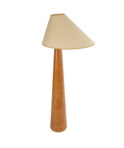 GloboStar® KAUAI 02230 Μοντέρνο Επιδαπέδιο Φωτιστικό Μονόφωτο 1 x E27 AC220-240V IP20 – Μ55 x Π42 x Υ145cm – Μπεζ Ξύλινο Καμπάνα – 5 Χρόνια Εγγύηση