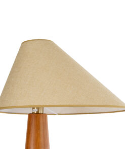 GloboStar® KAUAI 02230 Μοντέρνο Επιδαπέδιο Φωτιστικό Μονόφωτο 1 x E27 AC220-240V IP20 – Μ55 x Π42 x Υ145cm – Μπεζ Ξύλινο Καμπάνα – 5 Χρόνια Εγγύηση