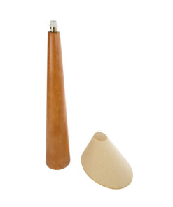 GloboStar® KAUAI 02230 Μοντέρνο Επιδαπέδιο Φωτιστικό Μονόφωτο 1 x E27 AC220-240V IP20 – Μ55 x Π42 x Υ145cm – Μπεζ Ξύλινο Καμπάνα – 5 Χρόνια Εγγύηση