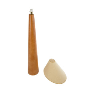 GloboStar® KAUAI 02230 Μοντέρνο Επιδαπέδιο Φωτιστικό Μονόφωτο 1 x E27 AC220-240V IP20 – Μ55 x Π42 x Υ145cm – Μπεζ Ξύλινο Καμπάνα – 5 Χρόνια Εγγύηση