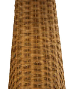 GloboStar® PERU 02235 Boho Επιδαπέδιο Φωτιστικό Μονόφωτο 1 x E27 AC220-240V IP20 – Φ73 x Υ135cm – Μπεζ Ξύλινο Ρατάν Καπέλο – 5 Χρόνια Εγγύηση