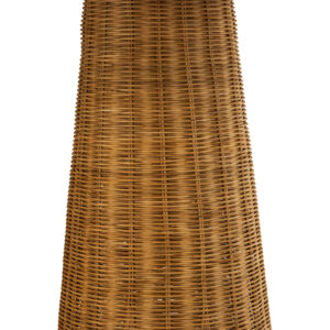 GloboStar® PERU 02235 Boho Επιδαπέδιο Φωτιστικό Μονόφωτο 1 x E27 AC220-240V IP20 – Φ73 x Υ135cm – Μπεζ Ξύλινο Ρατάν Καπέλο – 5 Χρόνια Εγγύηση