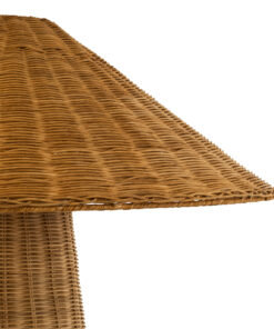 GloboStar® PERU 02235 Boho Επιδαπέδιο Φωτιστικό Μονόφωτο 1 x E27 AC220-240V IP20 – Φ73 x Υ135cm – Μπεζ Ξύλινο Ρατάν Καπέλο – 5 Χρόνια Εγγύηση