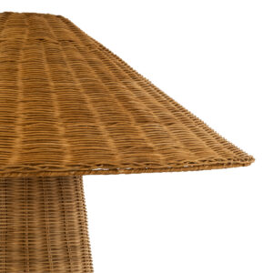 GloboStar® PERU 02235 Boho Επιδαπέδιο Φωτιστικό Μονόφωτο 1 x E27 AC220-240V IP20 – Φ73 x Υ135cm – Μπεζ Ξύλινο Ρατάν Καπέλο – 5 Χρόνια Εγγύηση