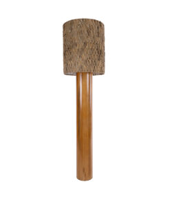 GloboStar® NIIHAU 02237 Μοντέρνο Επιδαπέδιο Φωτιστικό Μονόφωτο 1 x E27 AC220-240V IP20 – Φ43 x Υ160cm – Καφέ Ξύλινο Καμπάνα – 5 Χρόνια Εγγύηση