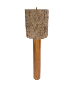 GloboStar® NIIHAU 02237 Μοντέρνο Επιδαπέδιο Φωτιστικό Μονόφωτο 1 x E27 AC220-240V IP20 – Φ43 x Υ160cm – Καφέ Ξύλινο Καμπάνα – 5 Χρόνια Εγγύηση