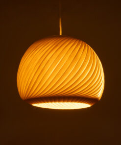 GloboStar® KAILANI 02242 Boho Κρεμαστό Φωτιστικό Οροφής Μονόφωτο 1 x E27 AC220-240V IP20 – Φ40 x Υ30cm – Μπεζ Λεπτό Φύλλο Ξύλου Καμπάνα – 5 Χρόνια Εγγύηση