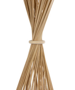 GloboStar® PORTONOVO S-02276 Boho Επιδαπέδιο Φωτιστικό Μονόφωτο 1 x E27 AC220-240V IP20 – Φ35 x Υ165cm – Μπεζ Ξύλινο Πλέγμα – 5 Χρόνια Εγγύηση