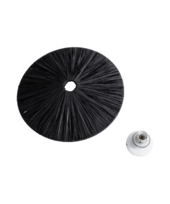 GloboStar® COLOMBO 02279 Boho Φωτιστικό Τοίχου – Απλίκα Μονόφωτο 1 x E27 AC 220-240V IP20 – Φ40 x Υ4.5cm – Μαύρη Φυσική Ράφια Άχυρο Πλέγμα – 5 Χρόνια Εγγύηση