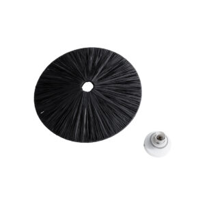 GloboStar® COLOMBO 02279 Boho Φωτιστικό Τοίχου – Απλίκα Μονόφωτο 1 x E27 AC 220-240V IP20 – Φ40 x Υ4.5cm – Μαύρη Φυσική Ράφια Άχυρο Πλέγμα – 5 Χρόνια Εγγύηση