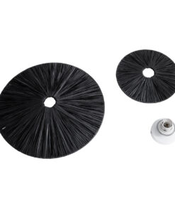 GloboStar® COLOMBO 02280 Boho Φωτιστικό Τοίχου – Απλίκα Μονόφωτο 1 x E27 AC 220-240V IP20 – Φ40 x Υ4.5cm – Μαύρη Φυσική Ράφια Άχυρο Πλέγμα – 5 Χρόνια Εγγύηση