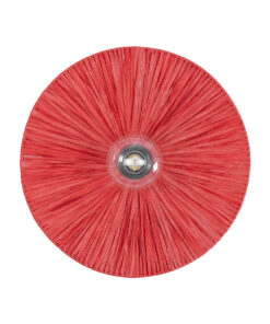 GloboStar® COLOMBO 02281 Boho Φωτιστικό Τοίχου – Απλίκα Μονόφωτο 1 x E27 AC 220-240V IP20 – Φ40 x Υ9cm – Κόκκινη Φυσική Ράφια Άχυρο Πλέγμα