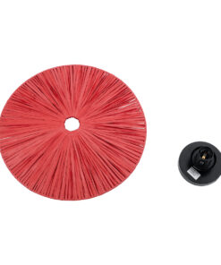 GloboStar® COLOMBO 02281 Boho Φωτιστικό Τοίχου – Απλίκα Μονόφωτο 1 x E27 AC 220-240V IP20 – Φ40 x Υ9cm – Κόκκινη Φυσική Ράφια Άχυρο Πλέγμα