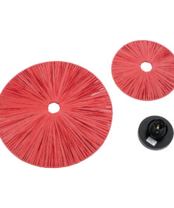 GloboStar® COLOMBO 02282 Boho Φωτιστικό Τοίχου – Απλίκα Μονόφωτο 1 x E27 AC 220-240V IP20 – Φ40 x Υ9cm – Κόκκινη Φυσική Ράφια Άχυρο Πλέγμα