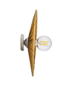 GloboStar® COLOMBO 02284 Boho Φωτιστικό Τοίχου – Απλίκα Μονόφωτο 1 x E27 AC 220-240V IP20 – Φ40 x Υ4.5cm – Μπεζ Καφέ Φυσική Ράφια Άχυρο Πλέγμα – 5 Χρόνια Εγγύηση