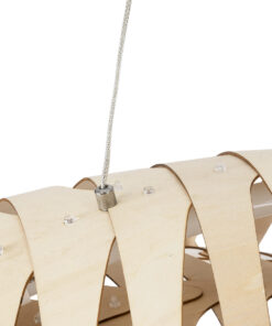 GloboStar® NANI 02285 Μοντέρνο Κρεμαστό Φωτιστικό Οροφής LED 60W AC220-240V IP20 – Μ120 x Π48 x Υ18cm – Μπεζ Ξύλινο Πλέγμα – Φυσικό Λευκό 4500K – 5 Χρόνια Εγγύηση