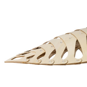 GloboStar® NANI 02285 Μοντέρνο Κρεμαστό Φωτιστικό Οροφής LED 60W AC220-240V IP20 – Μ120 x Π48 x Υ18cm – Μπεζ Ξύλινο Πλέγμα – Φυσικό Λευκό 4500K – 5 Χρόνια Εγγύηση