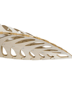 GloboStar® NANI 02285 Μοντέρνο Κρεμαστό Φωτιστικό Οροφής LED 60W AC220-240V IP20 – Μ120 x Π48 x Υ18cm – Μπεζ Ξύλινο Πλέγμα – Φυσικό Λευκό 4500K – 5 Χρόνια Εγγύηση