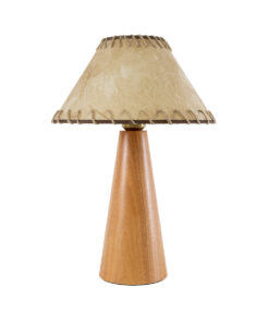 GloboStar® MASPALOMAS 02291 Boho Επιτραπέζιο Φωτιστικό Μονόφωτο 1 x E27 AC220-240V IP20 – Φ30 x Υ45cm – Μπεζ Ξύλινο Καμπάνα – 5 Χρόνια Εγγύηση