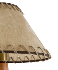 GloboStar® MASPALOMAS 02291 Boho Επιτραπέζιο Φωτιστικό Μονόφωτο 1 x E27 AC220-240V IP20 – Φ30 x Υ45cm – Μπεζ Ξύλινο Καμπάνα – 5 Χρόνια Εγγύηση