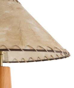 GloboStar® MASPALOMAS 02292 Boho Επιδαπέδιο Φωτιστικό Μονόφωτο 1 x E27 AC220-240V IP20 – Φ55 x Υ145cm – Μπεζ Ξύλινο Καμπάνα – 5 Χρόνια Εγγύηση