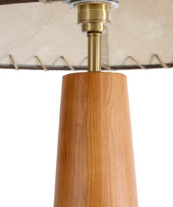 GloboStar® MASPALOMAS 02292 Boho Επιδαπέδιο Φωτιστικό Μονόφωτο 1 x E27 AC220-240V IP20 – Φ55 x Υ145cm – Μπεζ Ξύλινο Καμπάνα – 5 Χρόνια Εγγύηση