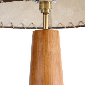 GloboStar® MASPALOMAS 02292 Boho Επιδαπέδιο Φωτιστικό Μονόφωτο 1 x E27 AC220-240V IP20 – Φ55 x Υ145cm – Μπεζ Ξύλινο Καμπάνα – 5 Χρόνια Εγγύηση
