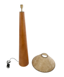 GloboStar® MASPALOMAS 02292 Boho Επιδαπέδιο Φωτιστικό Μονόφωτο 1 x E27 AC220-240V IP20 – Φ55 x Υ145cm – Μπεζ Ξύλινο Καμπάνα – 5 Χρόνια Εγγύηση