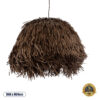 GloboStar® GUADELOUPE 02294 Boho Κρεμαστό Φωτιστικό Οροφής Μονόφωτο 1 x E27 AC220-240V IP20 – Φ80 x Υ60cm – Καφέ Σκούρο Φυσική Ράφια Νήμα Πλέγμα Καμπάνα – 5 Χρόνια Εγγύηση