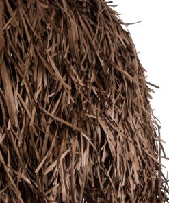 GloboStar® GUADELOUPE 02295 Boho Κρεμαστό Φωτιστικό Οροφής Μονόφωτο 1 x E27 AC220-240V IP20 – Φ120 x Υ100cm – Καφέ Σκούρο Φυσική Ράφια Νήμα Πλέγμα Καμπάνα – 5 Χρόνια Εγγύηση