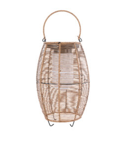 GloboStar® HESPELER 02305 Boho Αυτόνομο Ηλιακό Κρεμαστό/Επιτραπέζιο Φωτιστικό Φαναράκι LED SMD 5W 200lm – Φ25 x Υ45cm – με Ενσωματωμένη Μπαταρία 600mAh – Φωτοβολταϊκό Πάνελ και Αισθητήρα Ημέρας-Νύχτας με Ασύρματο Χειριστήριο IR Μπεζ Μπαμπού Αδιάβροχο IP65 Θερμό Λευκό 3000K