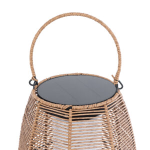GloboStar® HESPELER 02305 Boho Αυτόνομο Ηλιακό Κρεμαστό/Επιτραπέζιο Φωτιστικό Φαναράκι LED SMD 5W 200lm – Φ25 x Υ45cm – με Ενσωματωμένη Μπαταρία 600mAh – Φωτοβολταϊκό Πάνελ και Αισθητήρα Ημέρας-Νύχτας με Ασύρματο Χειριστήριο IR Μπεζ Μπαμπού Αδιάβροχο IP65 Θερμό Λευκό 3000K