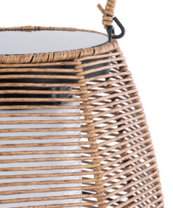 GloboStar® HESPELER 02305 Boho Αυτόνομο Ηλιακό Κρεμαστό/Επιτραπέζιο Φωτιστικό Φαναράκι LED SMD 5W 200lm – Φ25 x Υ45cm – με Ενσωματωμένη Μπαταρία 600mAh – Φωτοβολταϊκό Πάνελ και Αισθητήρα Ημέρας-Νύχτας με Ασύρματο Χειριστήριο IR Μπεζ Μπαμπού Αδιάβροχο IP65 Θερμό Λευκό 3000K