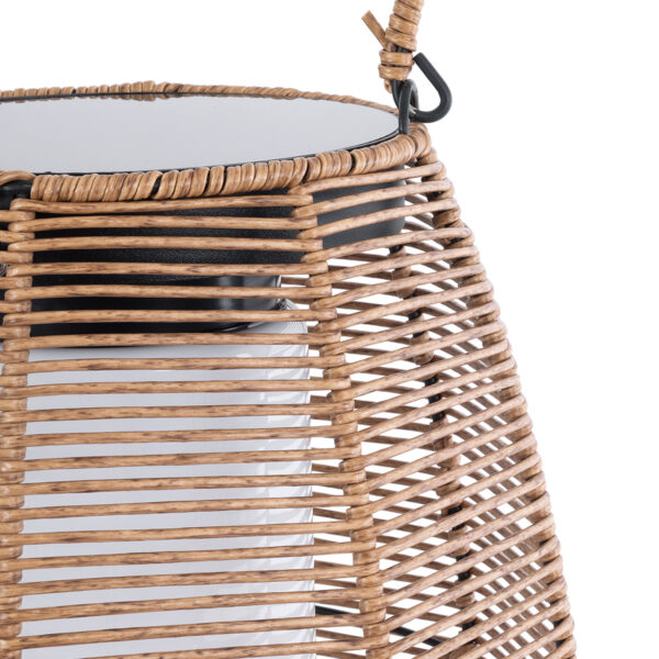 GloboStar® HESPELER 02305 Boho Αυτόνομο Ηλιακό Κρεμαστό/Επιτραπέζιο Φωτιστικό Φαναράκι LED SMD 5W 200lm – Φ25 x Υ45cm – με Ενσωματωμένη Μπαταρία 600mAh – Φωτοβολταϊκό Πάνελ και Αισθητήρα Ημέρας-Νύχτας με Ασύρματο Χειριστήριο IR Μπεζ Μπαμπού Αδιάβροχο IP65 Θερμό Λευκό 3000K