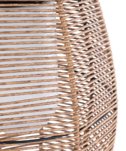 GloboStar® HESPELER 02305 Boho Αυτόνομο Ηλιακό Κρεμαστό/Επιτραπέζιο Φωτιστικό Φαναράκι LED SMD 5W 200lm – Φ25 x Υ45cm – με Ενσωματωμένη Μπαταρία 600mAh – Φωτοβολταϊκό Πάνελ και Αισθητήρα Ημέρας-Νύχτας με Ασύρματο Χειριστήριο IR Μπεζ Μπαμπού Αδιάβροχο IP65 Θερμό Λευκό 3000K