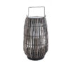 GloboStar® NETLEY 02306 Boho Αυτόνομο Ηλιακό Κρεμαστό/Επιτραπέζιο Φωτιστικό Φαναράκι LED SMD 5W 200lm – Φ30 x Υ50cm – με Ενσωματωμένη Μπαταρία 600mAh – Φωτοβολταϊκό Πάνελ και Αισθητήρα Ημέρας-Νύχτας με Ασύρματο Χειριστήριο IR Γκρι Μπαμπού Αδιάβροχο IP65 Θερμό Λευκό 3000K
