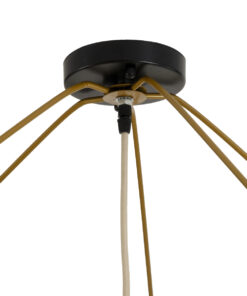 GloboStar® PALERMO 02309 Boho Φωτιστικό Οροφής Μονόφωτο 1 x E27 AC220-240V IP20 – Φ150 x Υ78cm – Μπεζ Ξύλινο Μπαμπού Πλέγμα – 5 Χρόνια Εγγύηση