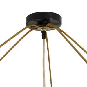 GloboStar® PALERMO 02309 Boho Φωτιστικό Οροφής Μονόφωτο 1 x E27 AC220-240V IP20 – Φ150 x Υ78cm – Μπεζ Ξύλινο Μπαμπού Πλέγμα – 5 Χρόνια Εγγύηση