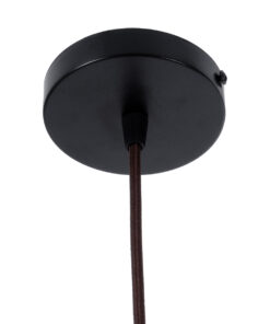 GloboStar® PALERMO 02310 Boho Κρεμαστό Φωτιστικό Οροφής Μονόφωτο 1 x E27 AC220-240V IP20 – Φ60 x Υ18cm – Μπεζ Καφέ Ξύλινο Μπαμπού Πλέγμα – 5 Χρόνια Εγγύηση