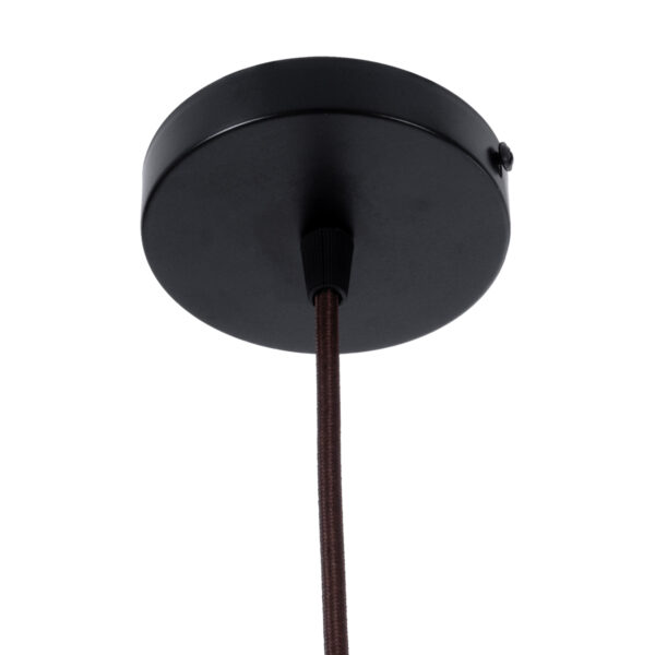 GloboStar® PALERMO 02310 Boho Κρεμαστό Φωτιστικό Οροφής Μονόφωτο 1 x E27 AC220-240V IP20 – Φ60 x Υ18cm – Μπεζ Καφέ Ξύλινο Μπαμπού Πλέγμα – 5 Χρόνια Εγγύηση