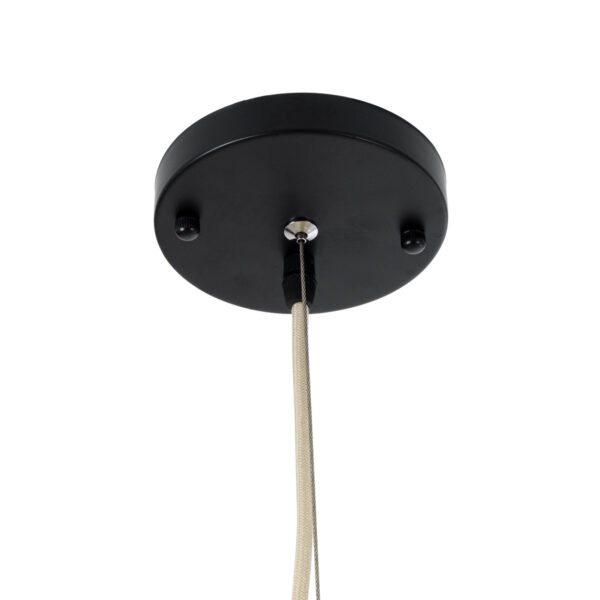 GloboStar® PALERMO 02311 Boho Κρεμαστό Φωτιστικό Οροφής Μονόφωτο 1 x E27 AC220-240V IP20 – Φ160 x Υ45cm – Μπεζ Ξύλινο Μπαμπού Πλέγμα – 5 Χρόνια Εγγύηση