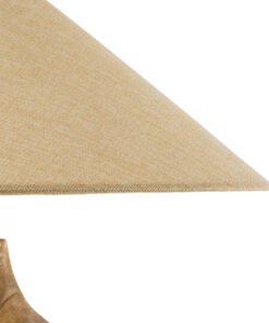 GloboStar® LAFRONTERA 02313 Boho Επιτραπέζιο Φωτιστικό Μονόφωτο 1 x E27 AC220-240V IP20 – Φ50 x Υ60cm – Μπεζ Ξύλινο Καμπάνα – 5 Χρόνια Εγγύηση