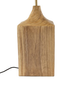 GloboStar® LAFRONTERA 02313 Boho Επιτραπέζιο Φωτιστικό Μονόφωτο 1 x E27 AC220-240V IP20 – Φ50 x Υ60cm – Μπεζ Ξύλινο Καμπάνα – 5 Χρόνια Εγγύηση