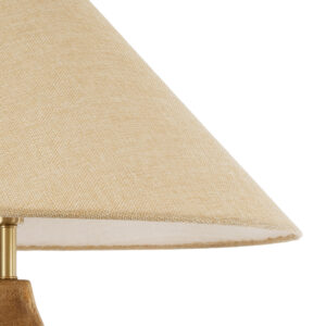 GloboStar® LAFRONTERA 02314 Μοντέρνο Επιδαπέδιο Φωτιστικό Μονόφωτο 1 x E27 AC220-240V IP20 – Φ55 x Υ140cm – Μπεζ Ξύλινο Καμπάνα – 5 Χρόνια Εγγύηση