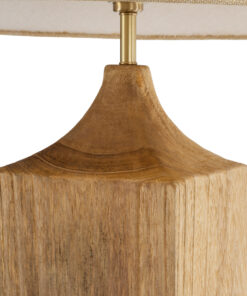 GloboStar® LAFRONTERA 02314 Μοντέρνο Επιδαπέδιο Φωτιστικό Μονόφωτο 1 x E27 AC220-240V IP20 – Φ55 x Υ140cm – Μπεζ Ξύλινο Καμπάνα – 5 Χρόνια Εγγύηση