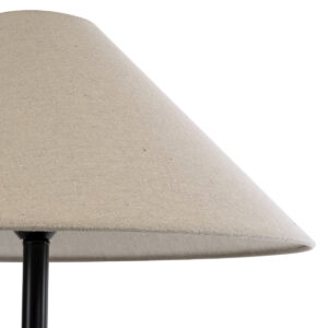 GloboStar® OLIANA 02315 Boho Επιδαπέδιο Φωτιστικό Μονόφωτο 1 x E27 AC220-240V IP20 – Φ55 x Υ110cm – Γκρι Ανθρακί Κεραμικό με Μπεζ Υφασμάτινο Καπέλο – 5 Χρόνια Εγγύηση