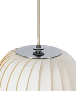 GloboStar® PRAIA 02316 Μοντέρνο Κρεμαστό Φωτιστικό Οροφής Δίφωτο 2 x E27 AC220-240V IP20 – Φ25 x Υ112cm – Μπεζ Λευκό Λεπτό Φύλλο Ξύλου Πλέγμα – 5 Χρόνια Εγγύηση