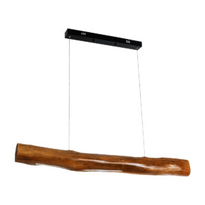 GloboStar® KATRINA 02320 Boho Κρεμαστό Φωτιστικό Οροφής LED 60W AC220-240V IP20 – Φ10 x Μ100cm – Μπεζ Ξύλινο – Φυσικό Λευκό 4500K – 5 Χρόνια Εγγύηση